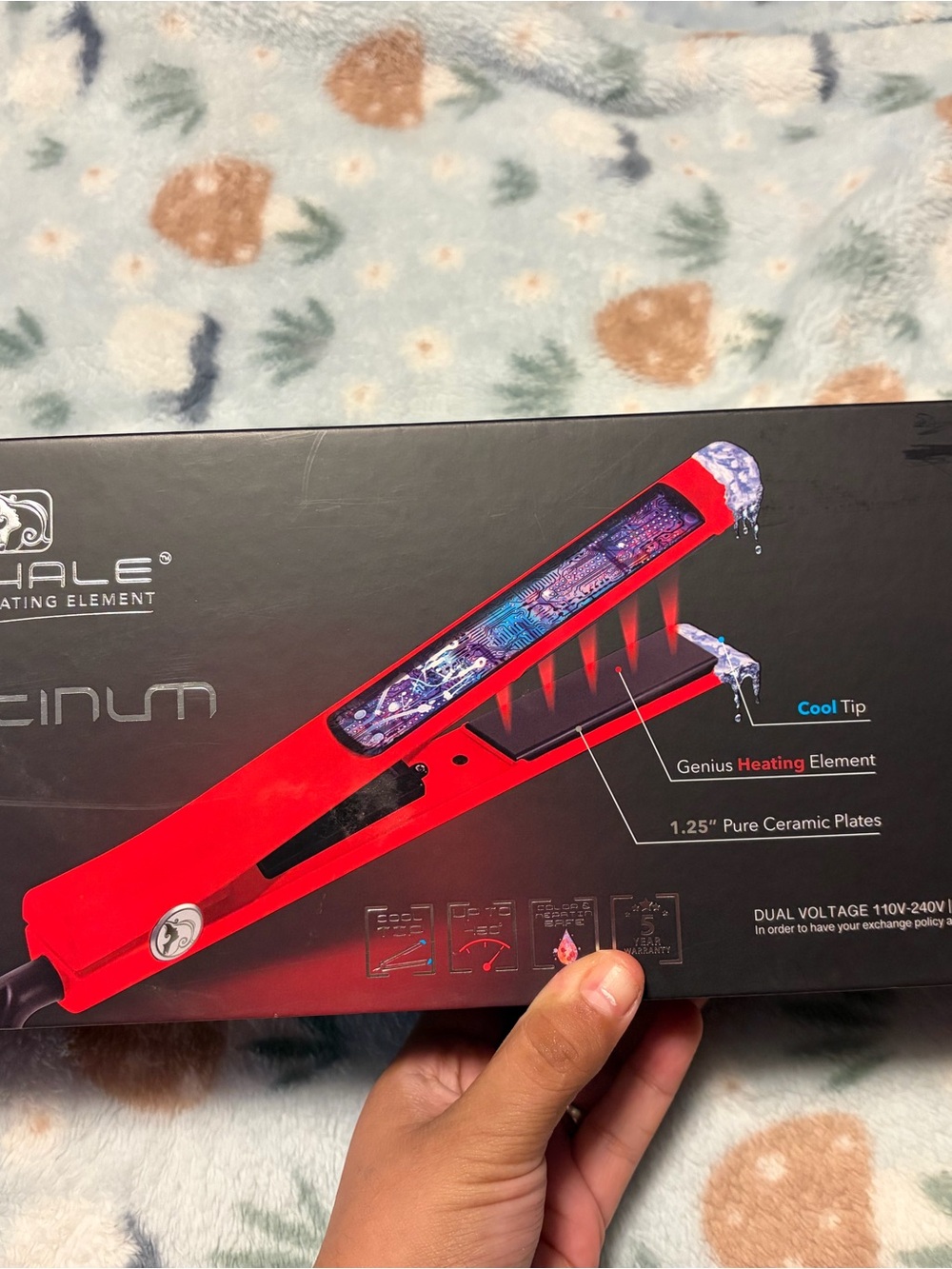 Red Ceramic Flat Iron Hair Straightener - Unbranded